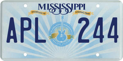MS license plate APL244
