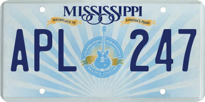 MS license plate APL247