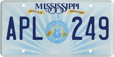 MS license plate APL249