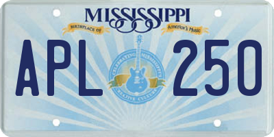 MS license plate APL250