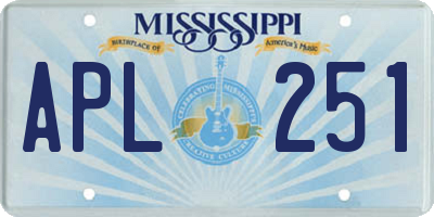 MS license plate APL251