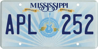 MS license plate APL252