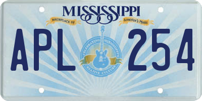 MS license plate APL254