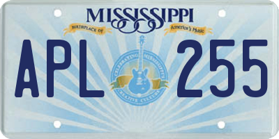 MS license plate APL255