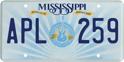 MS license plate APL259