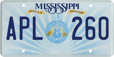 MS license plate APL260