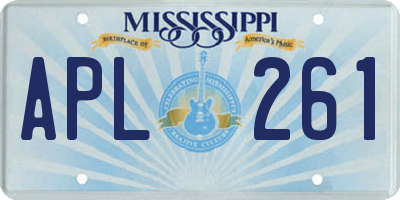 MS license plate APL261