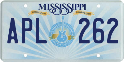 MS license plate APL262