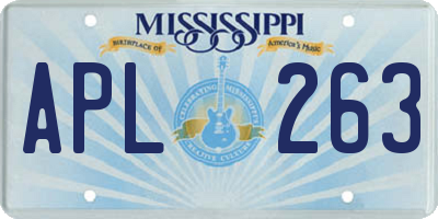 MS license plate APL263