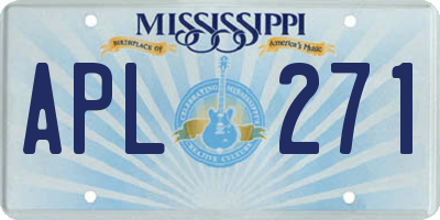 MS license plate APL271