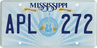 MS license plate APL272