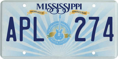 MS license plate APL274