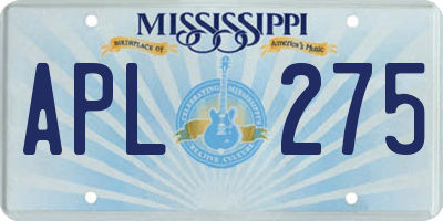 MS license plate APL275