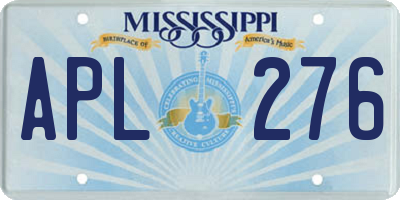 MS license plate APL276