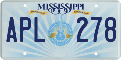 MS license plate APL278
