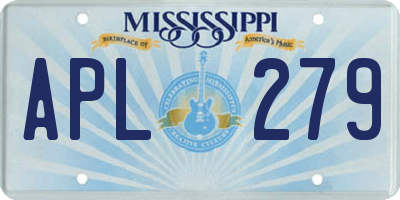 MS license plate APL279