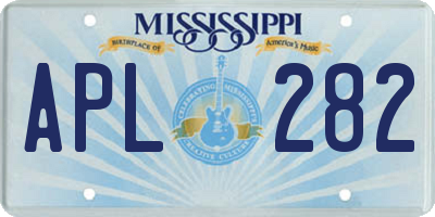 MS license plate APL282