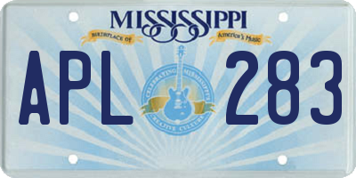 MS license plate APL283