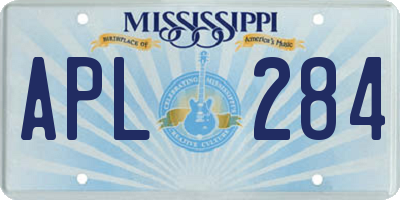 MS license plate APL284