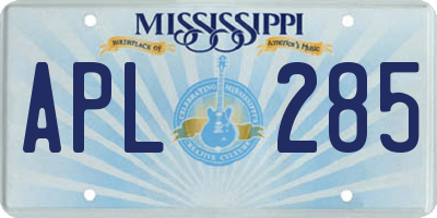 MS license plate APL285