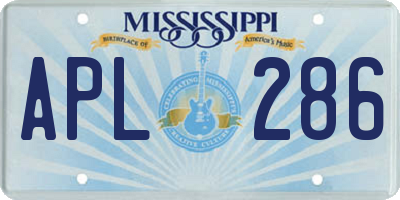 MS license plate APL286