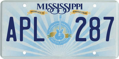 MS license plate APL287