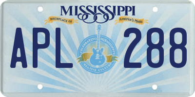 MS license plate APL288