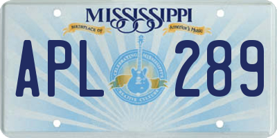 MS license plate APL289