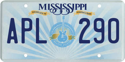 MS license plate APL290