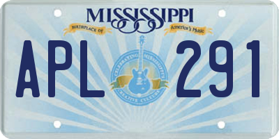 MS license plate APL291