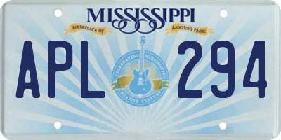 MS license plate APL294