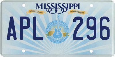 MS license plate APL296