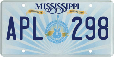 MS license plate APL298
