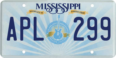MS license plate APL299