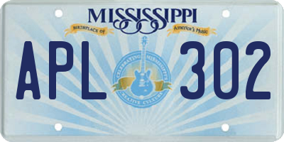 MS license plate APL302