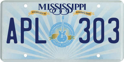 MS license plate APL303