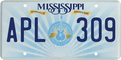 MS license plate APL309