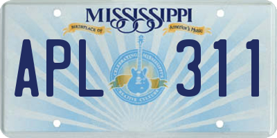 MS license plate APL311