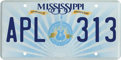 MS license plate APL313