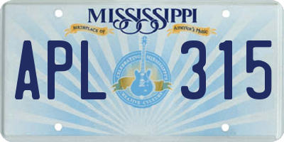 MS license plate APL315