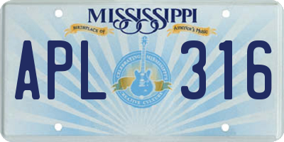 MS license plate APL316