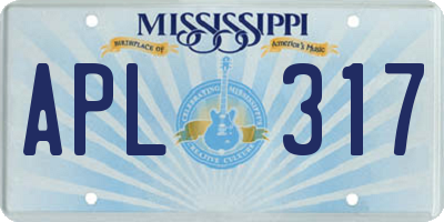 MS license plate APL317
