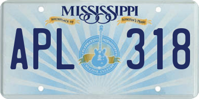 MS license plate APL318