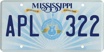 MS license plate APL322