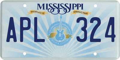 MS license plate APL324