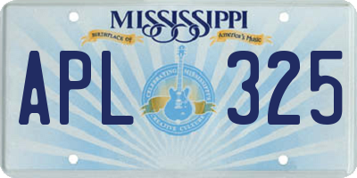 MS license plate APL325