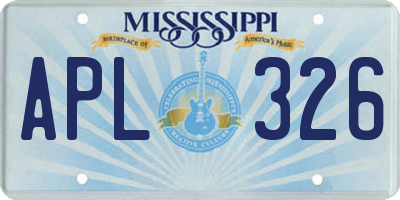 MS license plate APL326