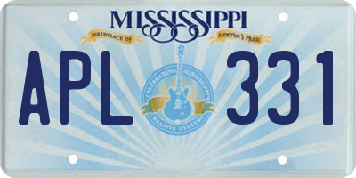 MS license plate APL331