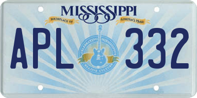 MS license plate APL332