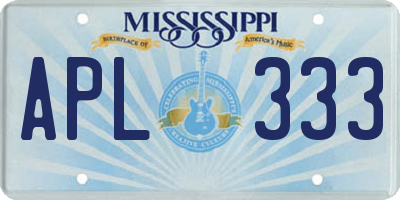 MS license plate APL333